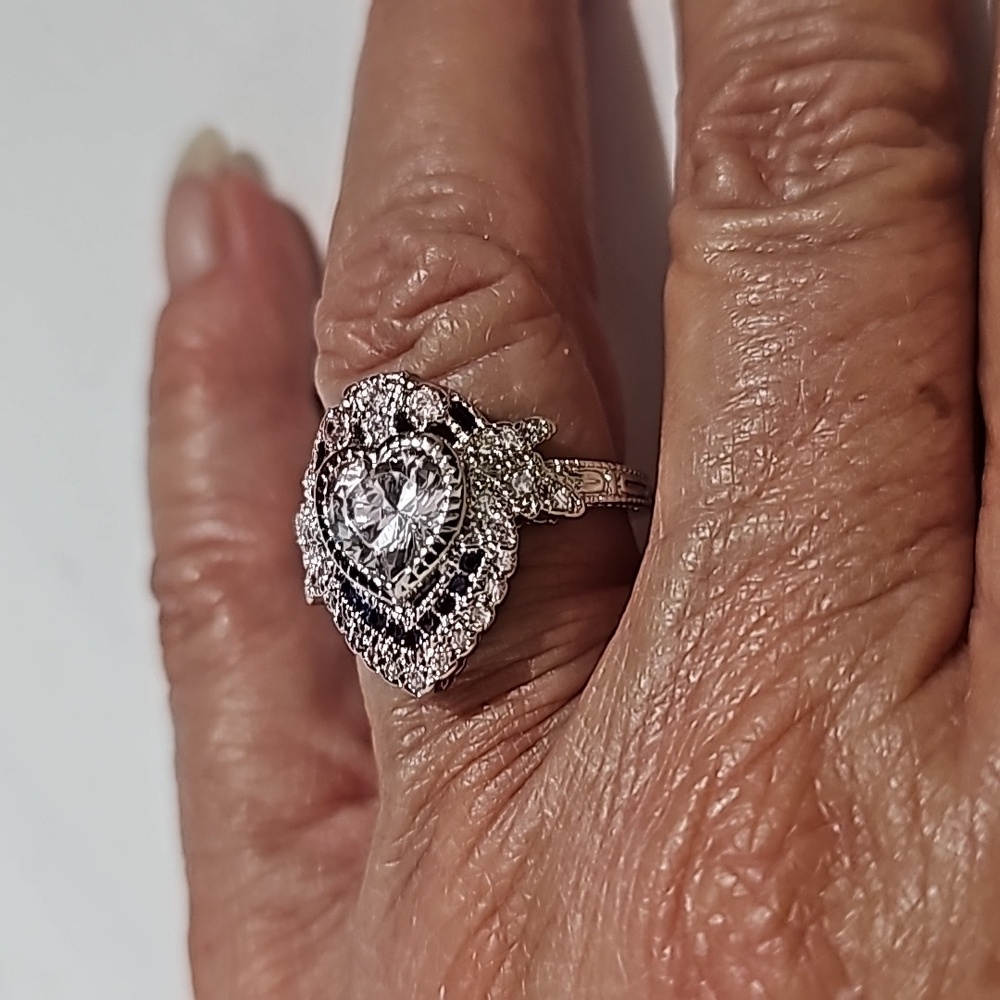 Heart Shape Sterling Siver Ring - Picture 6 of 16
